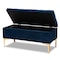 Baxton Studio Valere Blue Velvet Upholstered Gold Finished Tufted Storage Ottoman 162-10463 - alternate 5